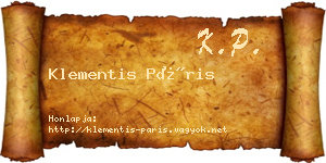 Klementis Páris névjegykártya